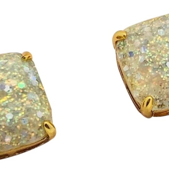 NEW Kate Spade Opal Iridescent 1/2” Glitter Stud Earrings - Picture 4 of 5